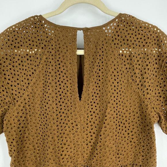 Everlane The Tiered Eyelet Dress Walnut Brown Women's Size XS NWOT - Picture 5 of 7